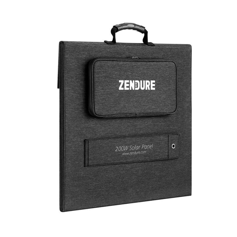 Zendure 200-Watt Portable Solar Panel for the SuperBase V Solar Generator, Foldable and Durable Panel with Adjustable Kickstand - ZD200SP-bk-jh