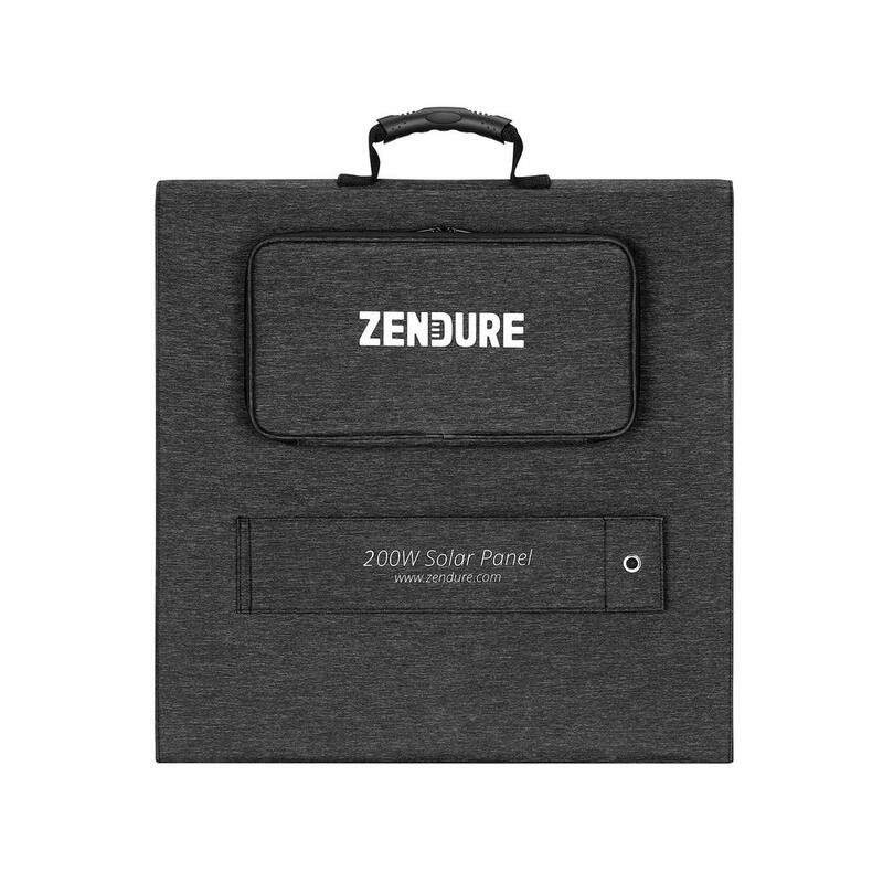 Zendure 200-Watt Portable Solar Panel for the SuperBase V Solar Generator, Foldable and Durable Panel with Adjustable Kickstand - ZD200SP-bk-jh