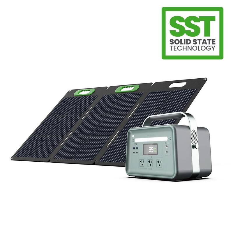 YOSHINO Solid-State Solar Battery Generator 660W (602Wh) Push-Button Start with 100W Portable Solar Panel, for Home, Camping - K6SP11