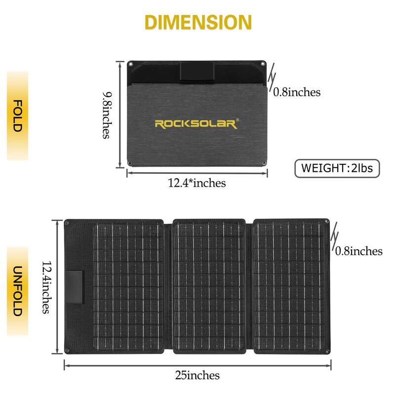 ROCKSOLAR 30-Watt Solar Power Panel Kit for ROCKSOLAR Portable Power Station - RSSP30