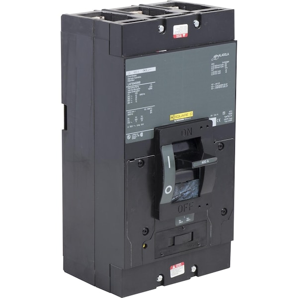 Square D Molded Case Circuit Breaker, LAP Series, 400A, 3 Pole, 600V AC, 42kA at 240V AC - LAP36400MB