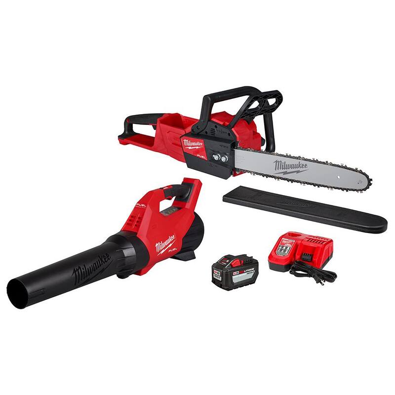 Milwaukee M18 FUEL 16 in. 18-Volt Lithium-Ion Brushless Cordless Electric Chainsaw w/M18 FUEL Blower Combo Kit (2-Tool) - 2727-21HDB