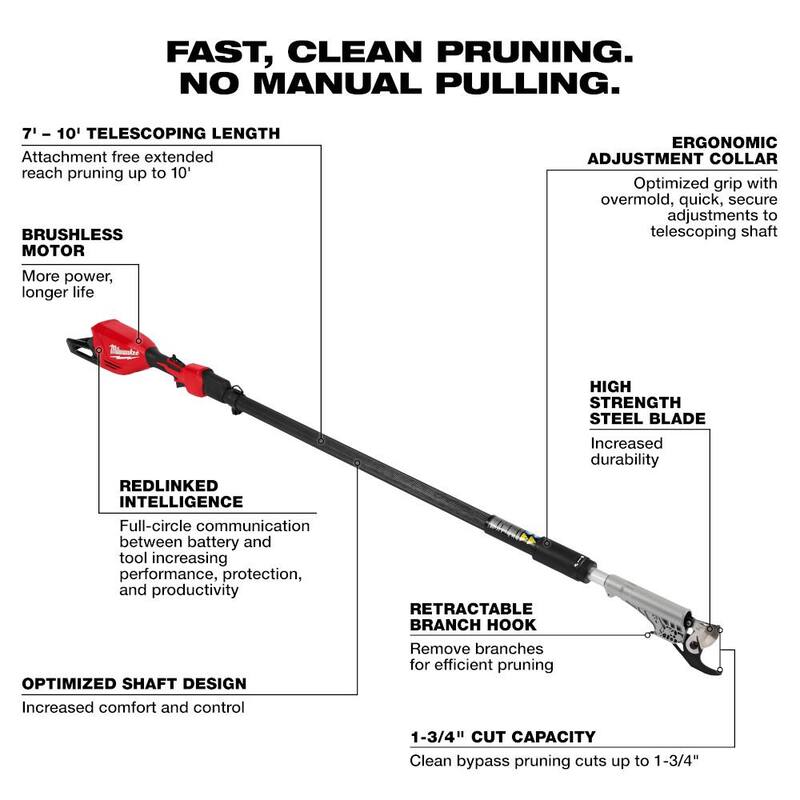 Milwaukee M18 FUEL 16 in. 18-Volt Brushless Cordless Electric Chainsaw with Blower, Pole Pruner, (2) Battery Combo Kit (3-Tool) - 2727-21HDB-3008-20-48-11-1881