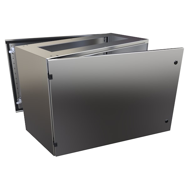 Hammond 304 Stainless Steel Electrical Enclosures, 26 in H, 18 in D, 36 in W, NEMA 3R, 4, , 4X, 12, Hinged - 2CSBX263618
