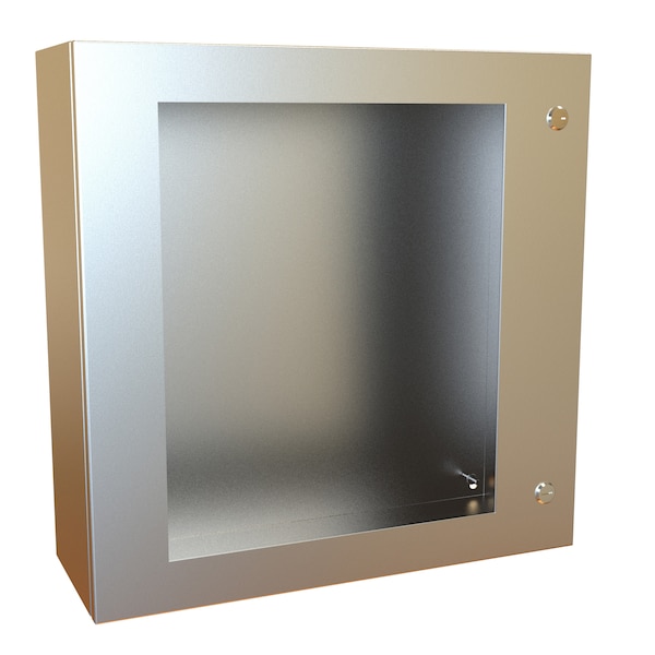 Hammond Stainless Steel Electrical Enclosures, 24 in H, 8 in D, 24 in W, NEMA 4X, Hinged - EN4SD24248WSS