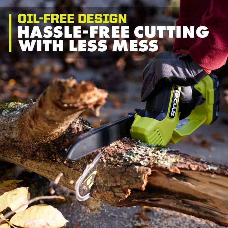 RYOBI ONE+ HP 18V Brushless 8 in. Battery Compact Pruning Mini Chainsaw and Pruner with 2.0 Ah Battery and Charger - PSBCW01K-P2505BTL