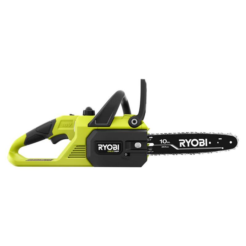 RYOBI ONE+ HP 18V Brushless 10 in. Cordless Battery Chainsaw (Tool Only) with Extra Chain and Bar and Chain Oil - P2502BTL-CMB1