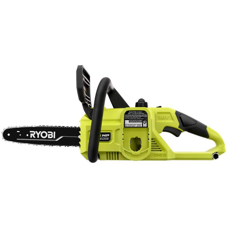RYOBI ONE+ HP 18V Brushless 10 in. Cordless Battery Chainsaw (Tool Only) with Extra Chain and Bar and Chain Oil - P2502BTL-CMB1