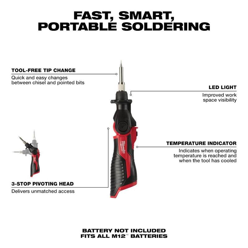 Milwaukee M12 FUEL 12V Lithium-Ion Brushless Battery 6 in. HATCHET Pruning Saw Kit w/Soldering Iron, 4.0 Ah Battery, Charger - 2527-21-2488-20