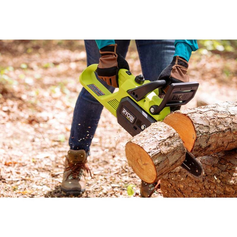 RYOBI ONE+ HP 18V Brushless 10 in. Battery Chainsaw with (2) 4.0 Ah Batteries and (2) Chargers - P2520-BK