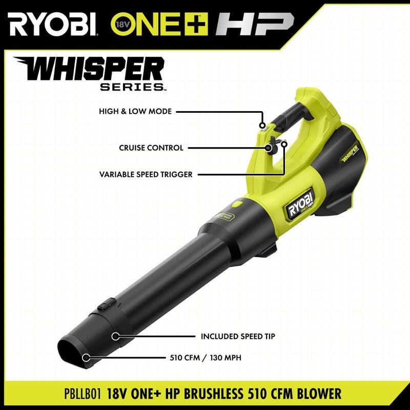 RYOBI ONE+ HP 18V Brushless 10 in. Cordless Battery Chainsaw, 510 CFM Blower with Extra Chain and 6.0 battery and charger - P2502BTL-CMB1-PBLLB01K