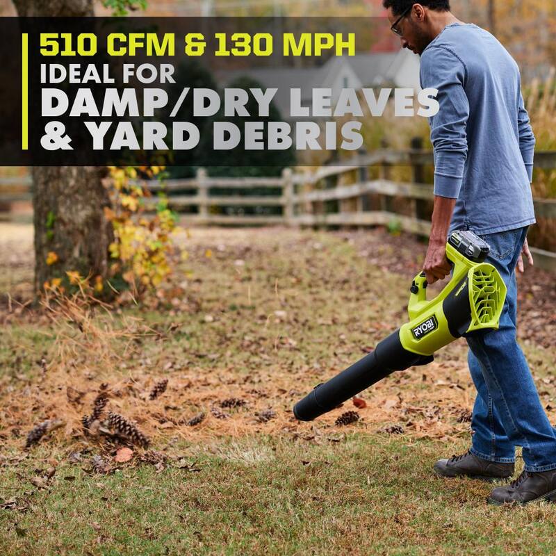RYOBI ONE+ HP 18V Brushless 10 in. Cordless Battery Chainsaw, 510 CFM Blower with Extra Chain and 6.0 battery and charger - P2502BTL-CMB1-PBLLB01K