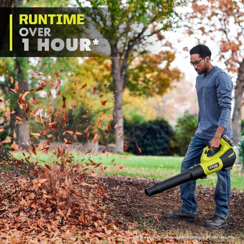 RYOBI ONE+ HP 18V Brushless 10 in. Cordless Battery Chainsaw, 510 CFM Blower with Extra Chain and 6.0 battery and charger - P2502BTL-CMB1-PBLLB01K