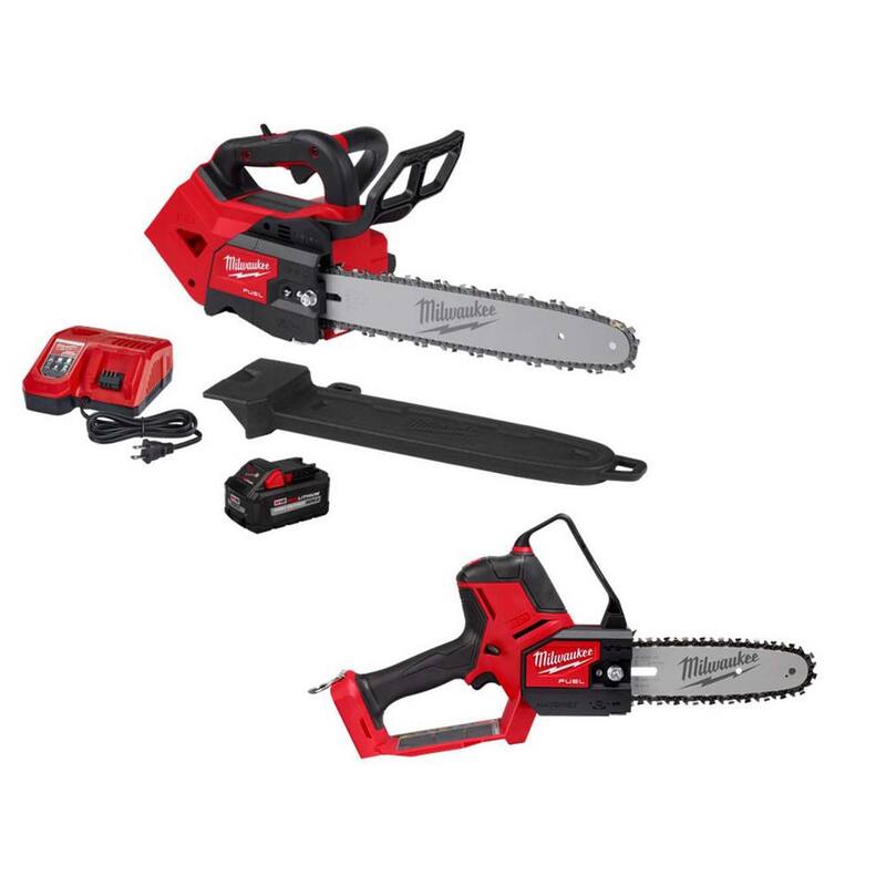 Milwaukee M18 FUEL 18V Brushless Cordless 8 in. HATCHET Pruning Saw w/14 in. Top Handle Chainsaw, 8.0 Ah Battery, Charger - 3004-20-2826-21T