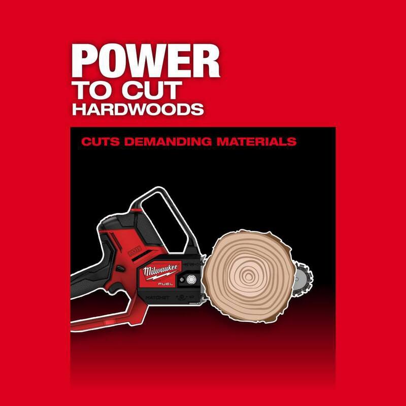 Milwaukee M18 FUEL 8 in. 18V Lithium-Ion Brushless Electric Battery Chainsaw HATCHET Pruning Saw w/8.0 Ah XC High Output Battery - 3004-20-48-11-1880