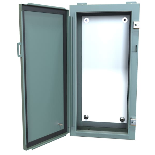 Hammond Steel Electrical Enclosures, 24 in H, 6 in D, 12 in W, NEMA 12, Hinged - 1418AR6