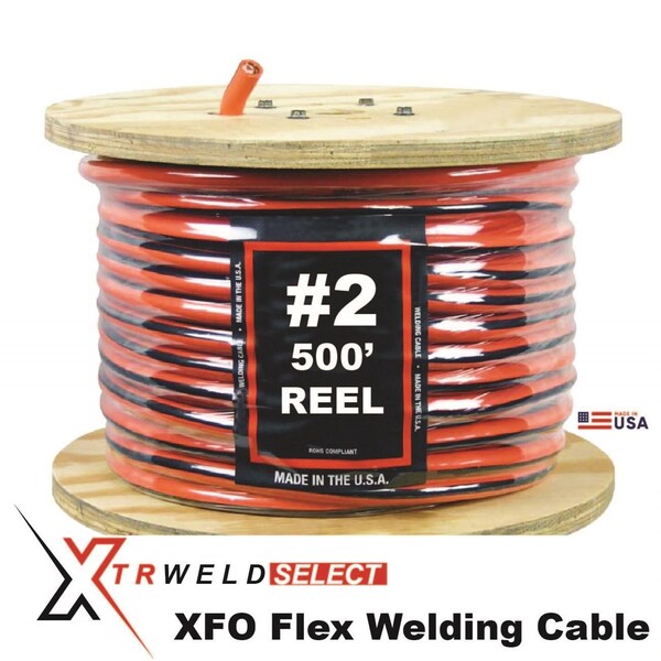 Xtrweld WCSN2XFO-500 Select Welding Cable, XFO, 600V, #2 AWG, 500', Priced per Foot - UF0501