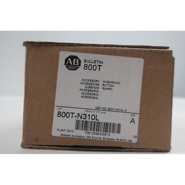 Allen Bradley 800T-N310L: Partes y Accesorios de Interruptor de Guarda de Botón en Forma de Hongo - 800T-N310L