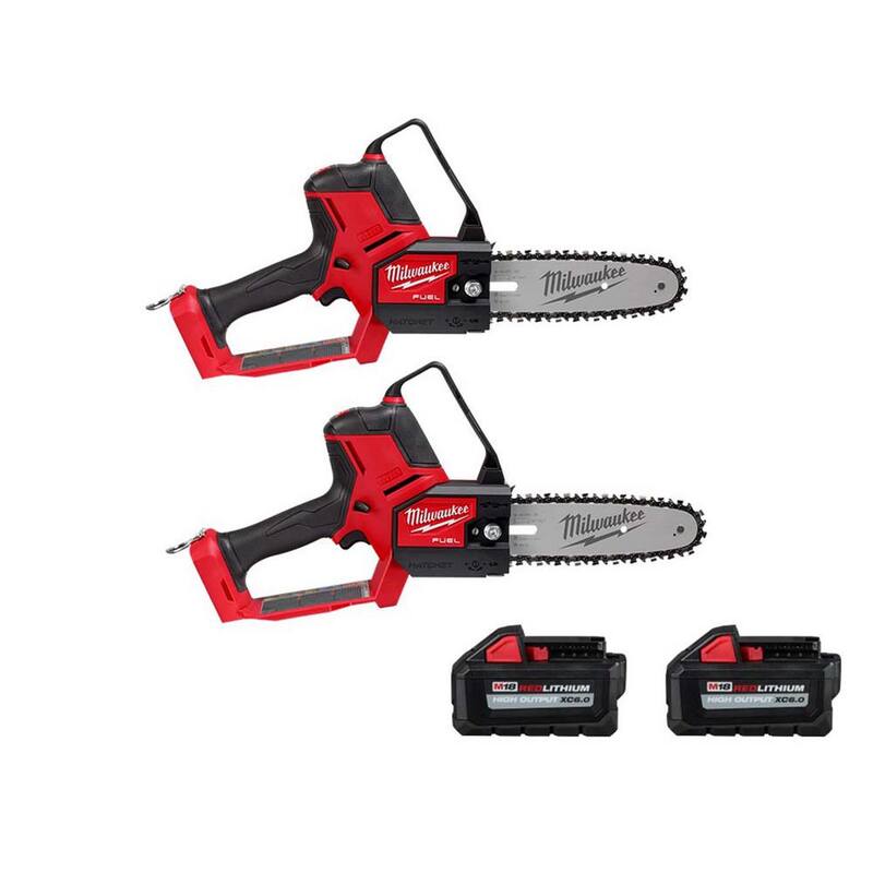 Milwaukee M18 FUEL 8 in. 18V Lithium-Ion Brushless Electric Cordless Chainsaw HATCHET w/(2) 6.0 Ah High Output Battery (2-Tool) - 3004-20-3004-20-48-11-1865-48-11-1865