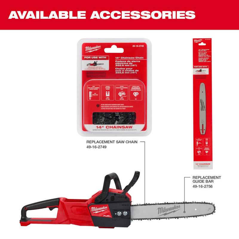Milwaukee M18 FUEL 14 in. 18-Volt Lithium-Ion Brushless Battery Electric Chainsaw and 6.0 Ah High Output Battery - 2727-20C-48-11-1865