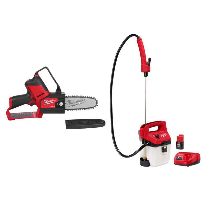 Milwaukee M12 FUEL 6 in. 12V Lithium Brushless Electric Cordless Pruning Saw HATCHET with M12 1 Gal. Handheld Sprayer Kit - 2527-20-2528-21G1