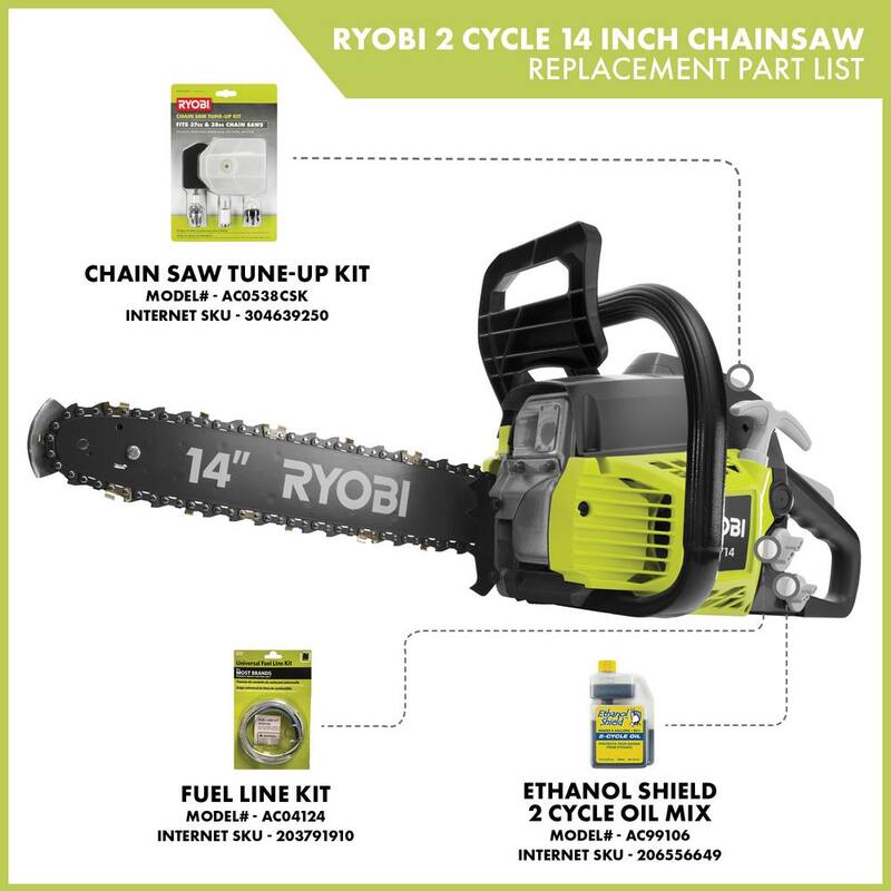 RYOBI 14 in. 37cc 2-Cycle Gas Chainsaw - RY3714