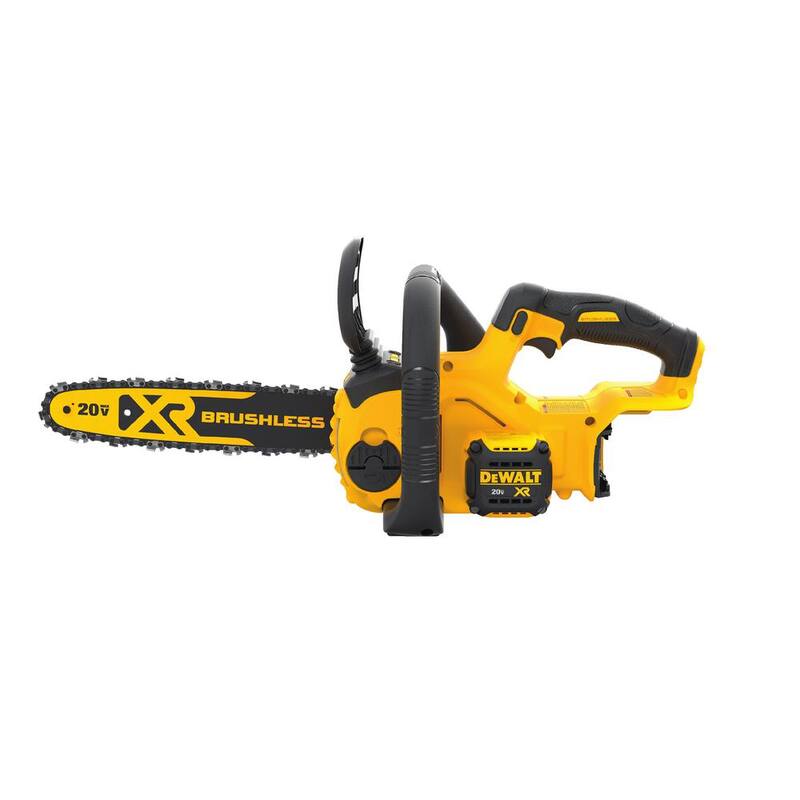 DEWALT 20V MAX 12in. Brushless Battery Powered Chainsaw Kit with (1) 5Ah Battery & Charger (45 Link) - DCCS620P1WDT612