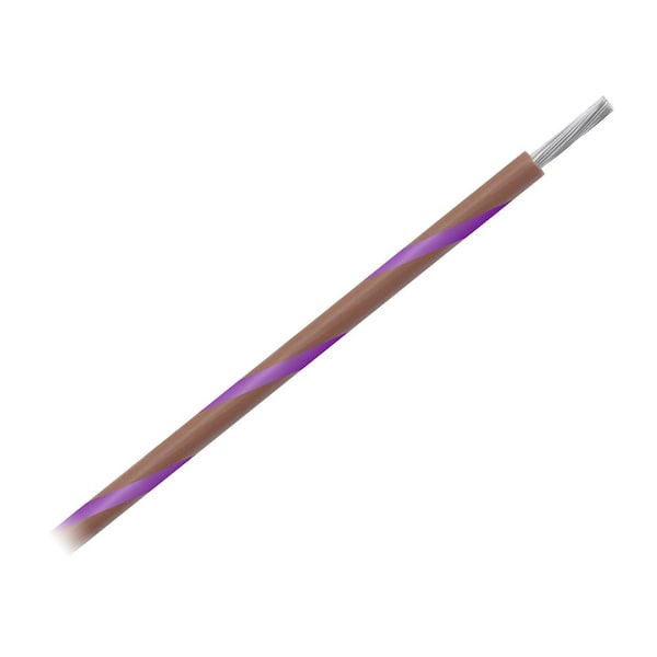 Pacer Group Pacer 14 AWG Gauge Striped Marine Wire 500ft Spool - Brown w/Violet Stripe - WUL14BR-7-500
