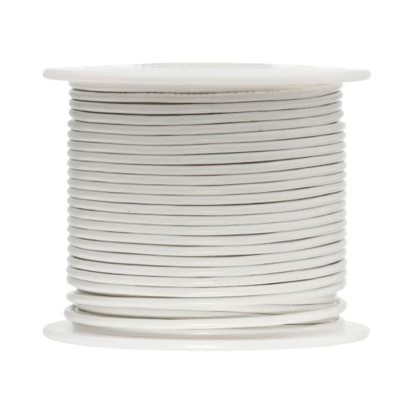 Remington Industries Hookup Wire, 16 AWG, White, 100 ft - 16UL1015STRWHI