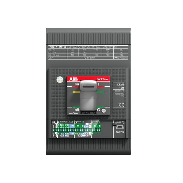 Abb Molded Case Circuit Breaker, XT2S Series, 60A, 3 Pole, 600V AC, 100kA - XT2SU3060EFF000XXX