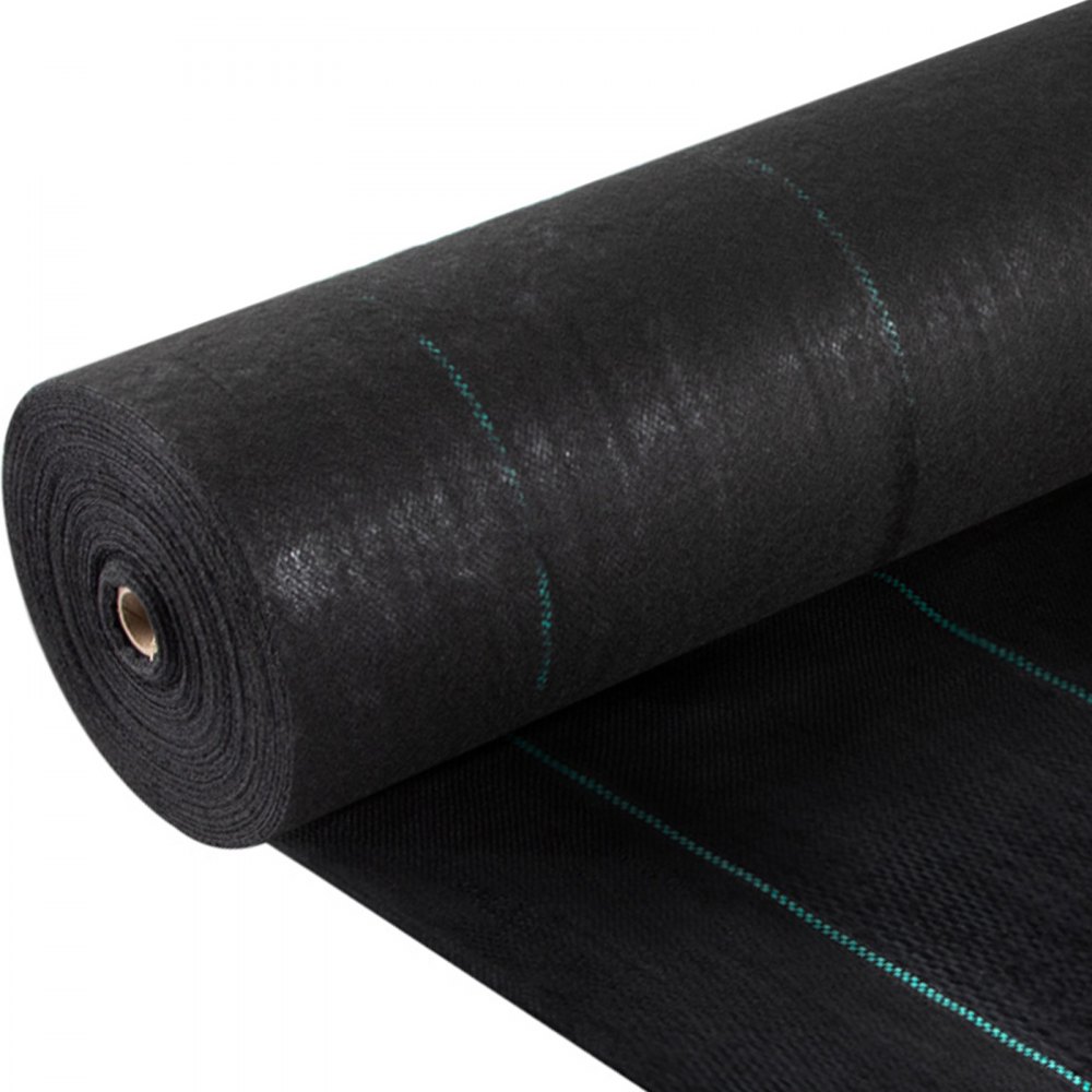 VEVOR Weed Barrier Landscape Fabric, 5 x 250 ft, 5 Oz Premium Woven Ground Cover Heavy Duty PP Material & Easy Setup, Dual-Layer for Outdoor Garden, Lawn, Driveway, Black - FCBYCB52505OZJ81HV0