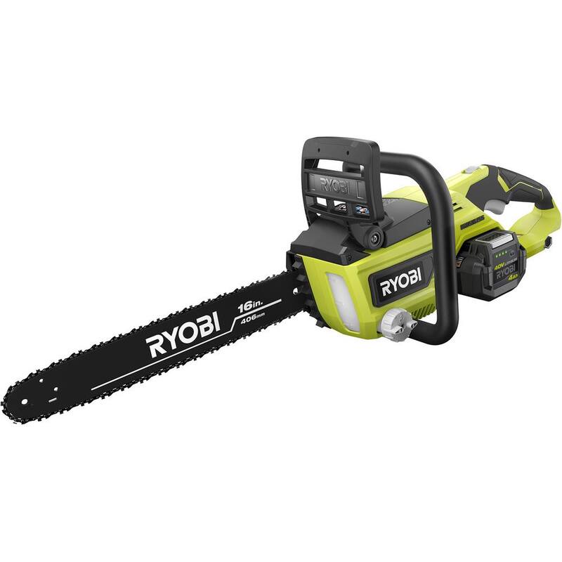 RYOBI 40V HP Brushless 16 in. Battery Chainsaw and 10 in. Battery Pole Saw with 4.0 Ah Battery and Charger - RY40550-PS​