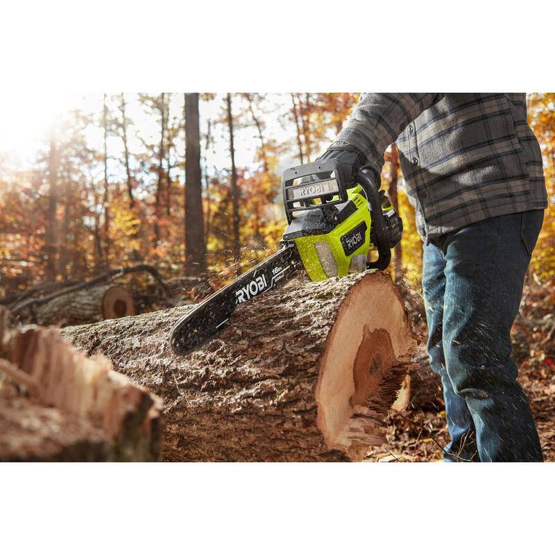 RYOBI 40V HP Brushless 16 in. Battery Chainsaw and 10 in. Battery Pole Saw with 4.0 Ah Battery and Charger - RY40550-PS​