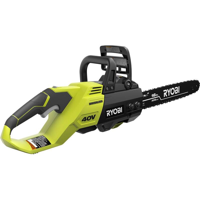 RYOBI 40V HP Brushless 16 in. Battery Chainsaw and 10 in. Battery Pole Saw with 4.0 Ah Battery and Charger - RY40550-PS​