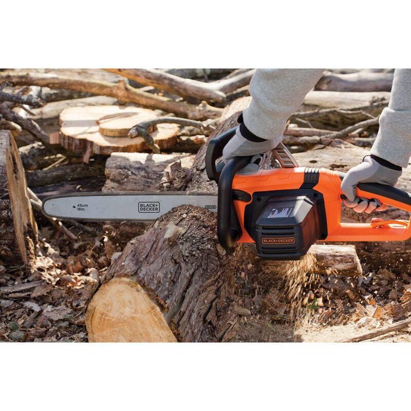 BLACK+DECKER 18 in. 15 AMP Corded Electric Rear Handle Chainsaw with Automatic Oiler - CS1518