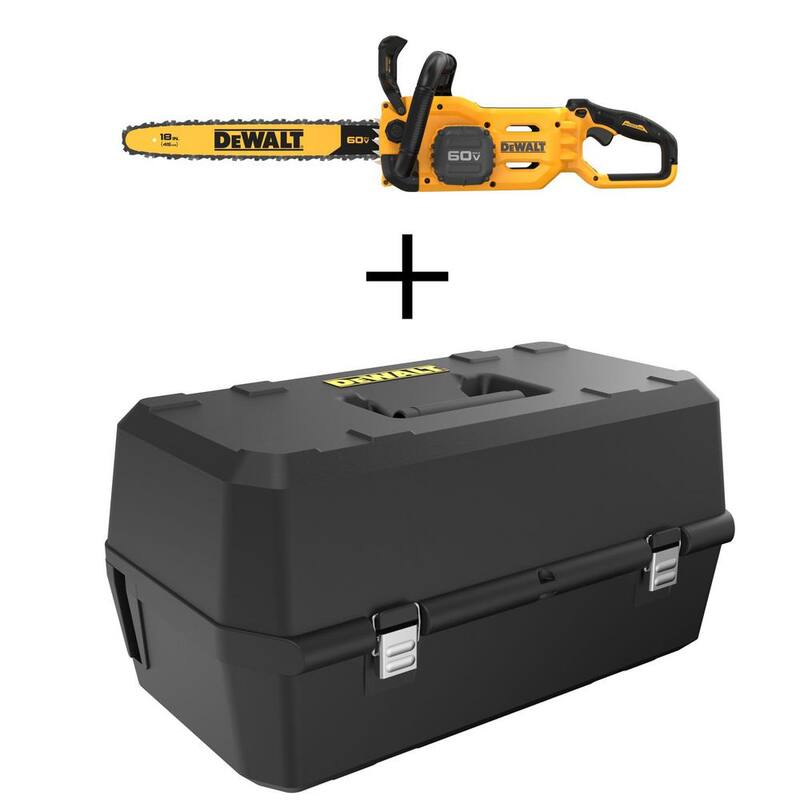 DEWALT 18 in. 60-Volt Electric Battery Chainsaw (Tool-Only) with Chainsaw Case - DCCS672BWO6KBOX
