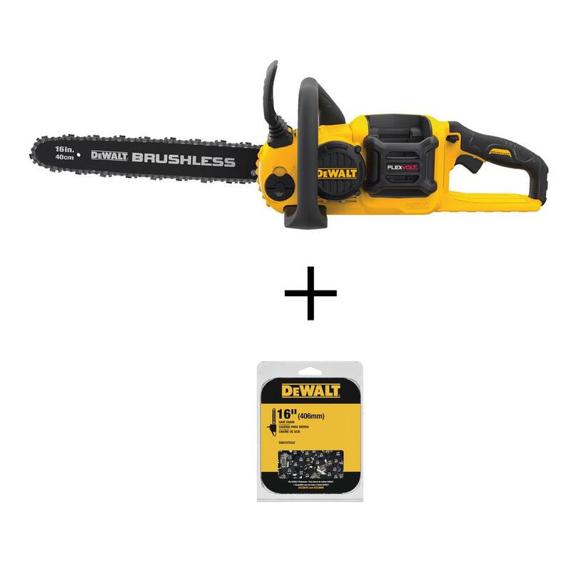 DEWALT 60V MAX 16in. Brushless Battery Powered Chainsaw, Tool Only (56 Link) - DCCS670BW1DT612
