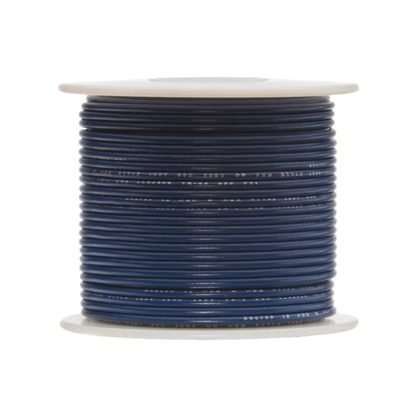 Remington Industries 14 AWG Gauge Stranded Hook Up Wire, 100 ft Length, Blue, 0.0641" Diameter, GPT, 60 Volts - 14GPTSTRBLU100