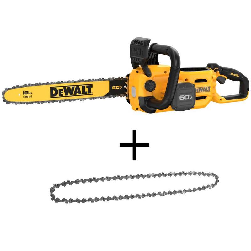 DEWALT 60V MAX 18in. Brushless Battery Powered Chainsaw (Tool Only) with 18in. Chain - DCCS672BW1DT618