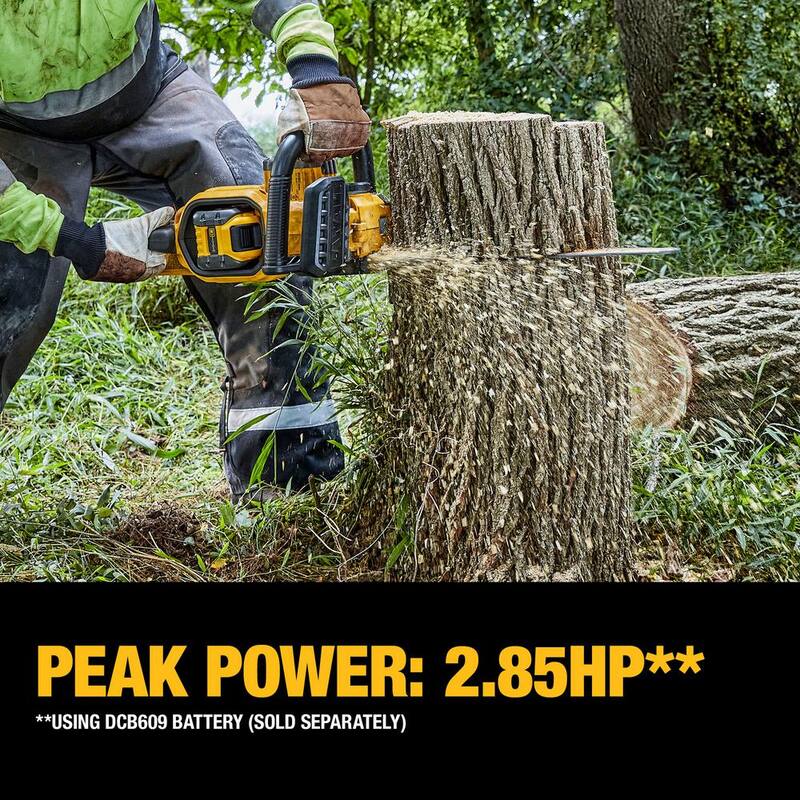 DEWALT 60V MAX 18in. Brushless Battery Powered Chainsaw (Tool Only) with 18in. Chain - DCCS672BW1DT618