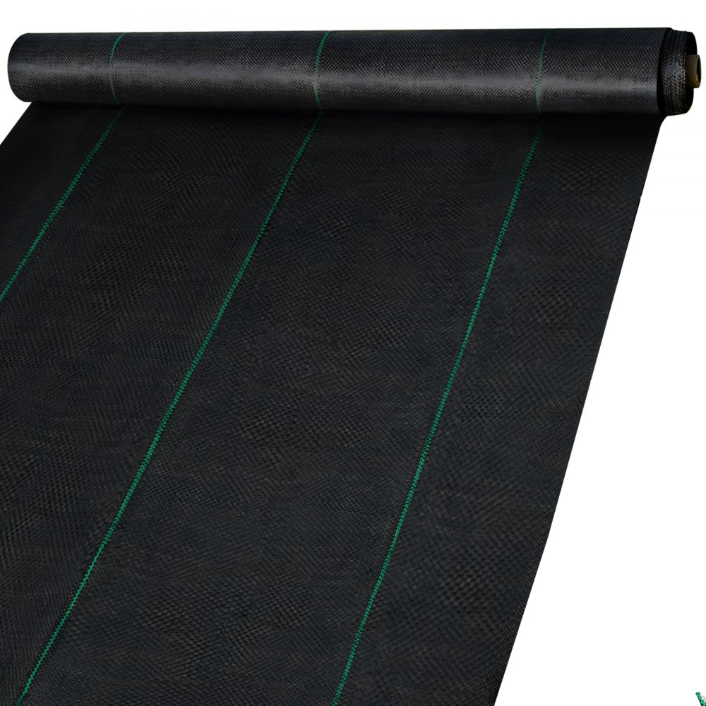 VEVOR 6FT300FT Premium Weed Barrier Fabric Heavy Duty 2.4OZ, Woven Weed Control Fabric, High Permeability Good for Flower Bed, Geotextile Fabric for Underlayment, Polyethylene Ground Cover - ZZZP6X300YCFCB001V0