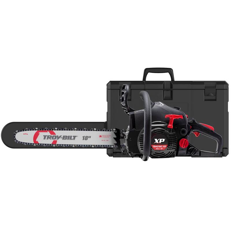 Troy-Bilt XP 18 in. 42cc 2-Cycle Lightweight Gas Chainsaw with Adjustable Automatic Chain Oiler and Heavy-Duty Carry Case - TB4218C XP