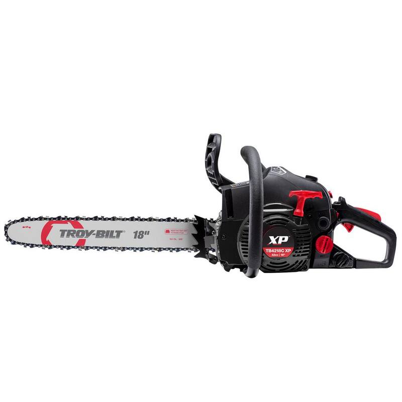 Troy-Bilt XP 18 in. 42cc 2-Cycle Lightweight Gas Chainsaw with Adjustable Automatic Chain Oiler and Heavy-Duty Carry Case - TB4218C XP