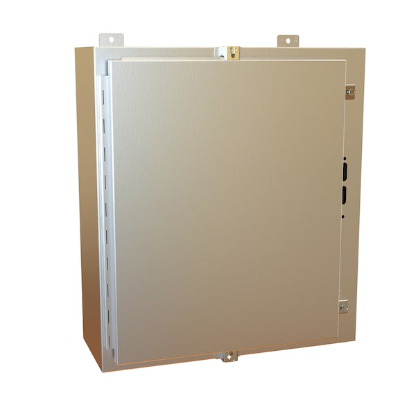 Hammond 304 Stainless Steel Electrical Enclosures, 24 in H, 8 in D, 21.38 in W, NEMA 4X, Hinged - 1447SN4SSB8