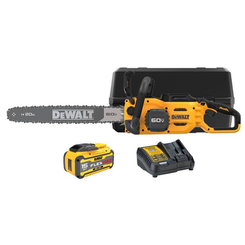 DEWALT FLEXVOLT 60V MAX 20 in. Brushless Electric Cordless Chainsaw Kit and Carry Case with (1) FLEXVOLT 5 Ah Battery & Charger - DCCS677Z1