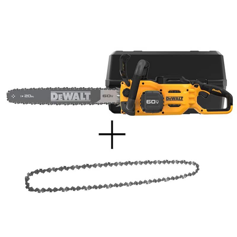 DEWALT 60V MAX 20in. Brushless Battery Powered Chainsaw (Tool Only) with 20in. Chainsaw Chain (68 Link) - DCCS677BW1DT620