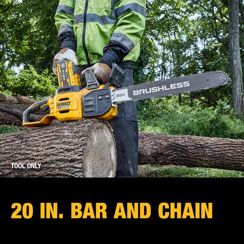 DEWALT 60V MAX 20in. Brushless Battery Powered Chainsaw (Tool Only) with 20in. Chainsaw Chain (68 Link) - DCCS677BW1DT620