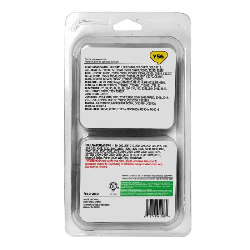 Powercare Y56 16 in. Chainsaw Chain (2-Pack) - CL15056X2PC2