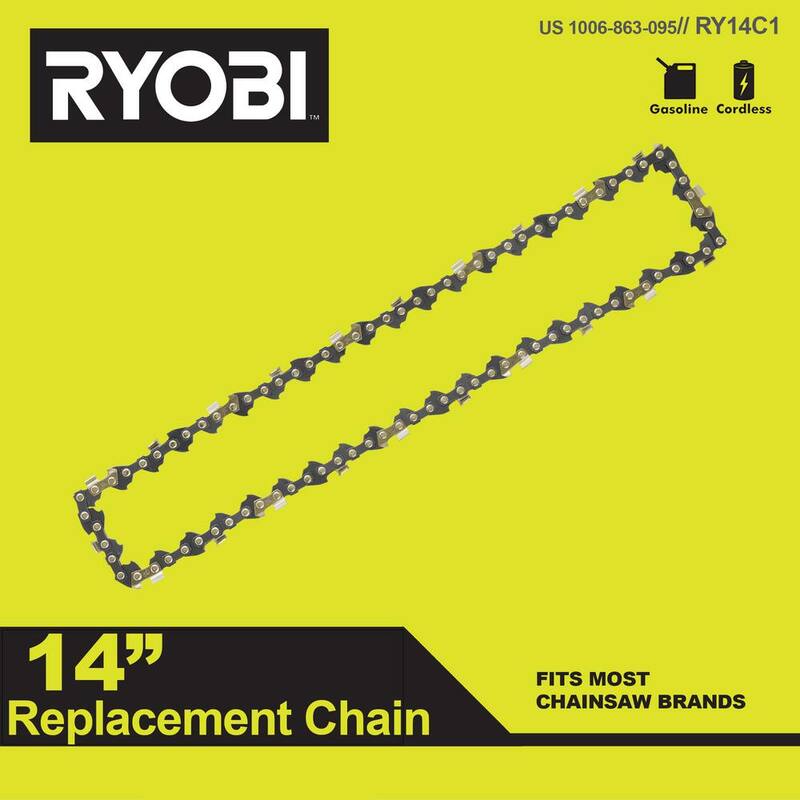 RYOBI 14 in. 0.050-Gauge Replacement Full Complement Standard Chainsaw Chain, 52 Links (Single-Pack) - RY14C1