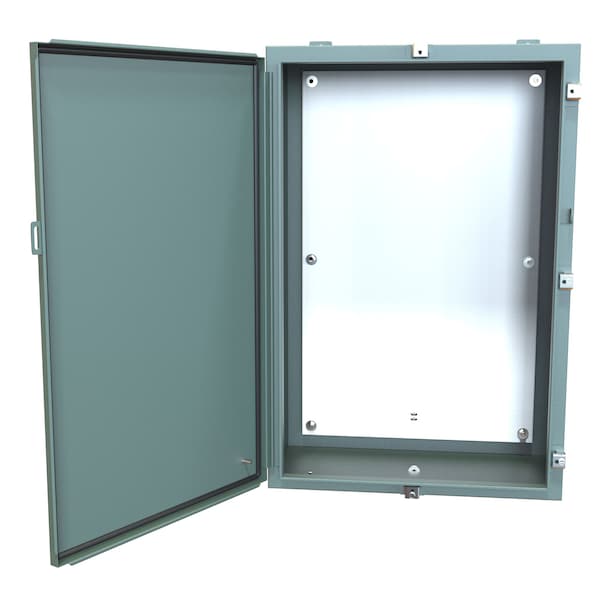Hammond Steel Electrical Enclosures, 36 in H, 12 in D, 24 in W, NEMA 4, Hinged - 1418N4L12